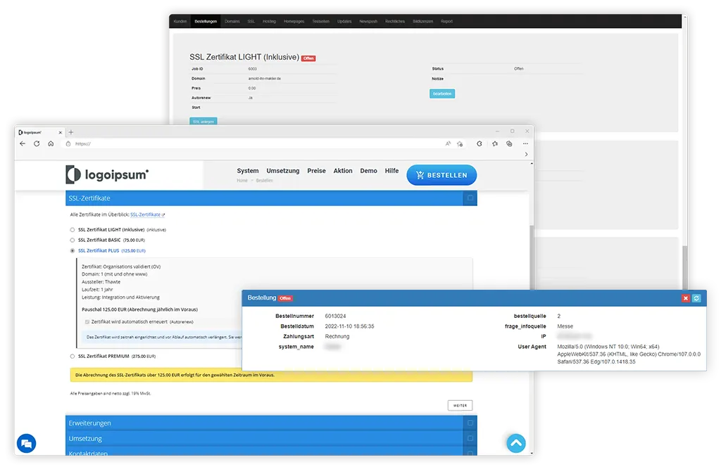 Bestellung SSL-Zertifikate