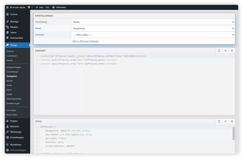 Offcanvas Navigation